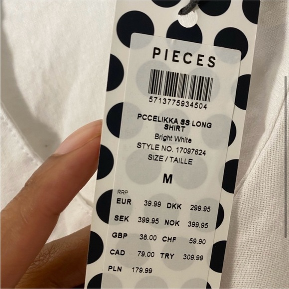 White Cotton Shirt Dress - Picture 3 of 4